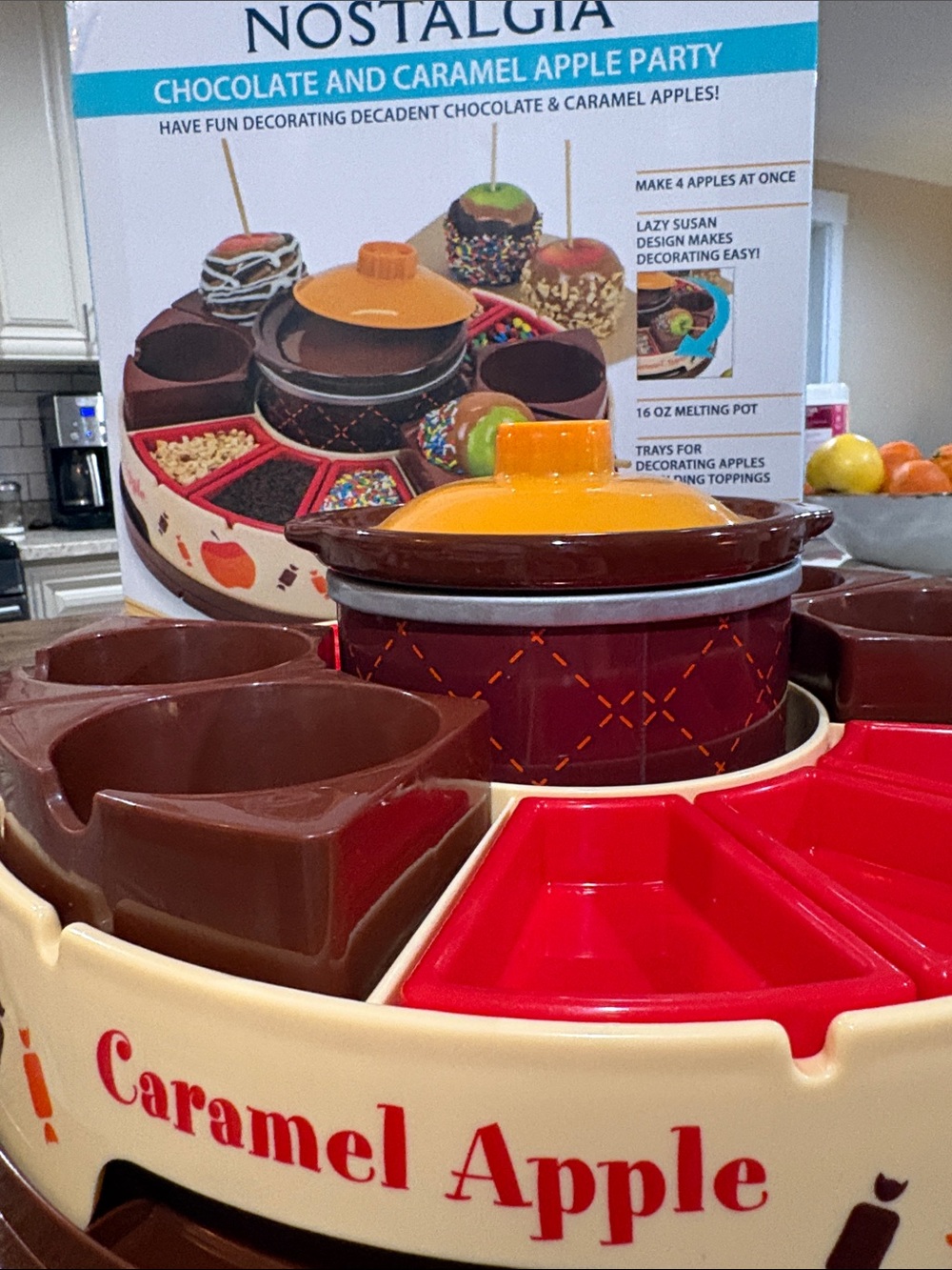 Nostalgia Caramel Apple Decorating Set - Brown/Orange/Red/Cream